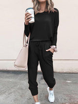 Women Solid Color Long Sleeve Long Pants Pajamas Set - INS | Online Fashion Free Shipping Clothing, Dresses, Tops, Shoes