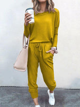 Women Solid Color Long Sleeve Long Pants Pajamas Set - INS | Online Fashion Free Shipping Clothing, Dresses, Tops, Shoes