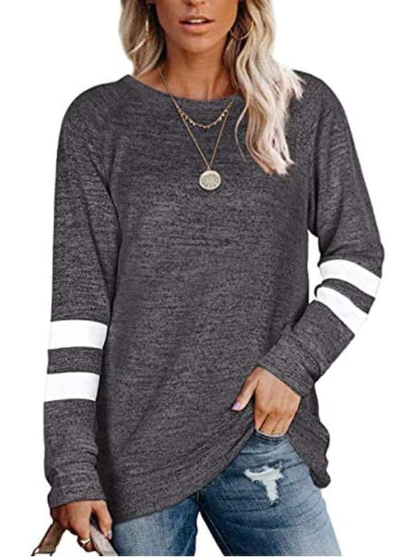 Women Splicing Crew-neck Sweatshirt - INS | Online Fashion Free Shipping Clothing, Dresses, Tops, Shoes