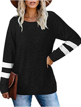 Women Splicing Crew-neck Sweatshirt - INS | Online Fashion Free Shipping Clothing, Dresses, Tops, Shoes