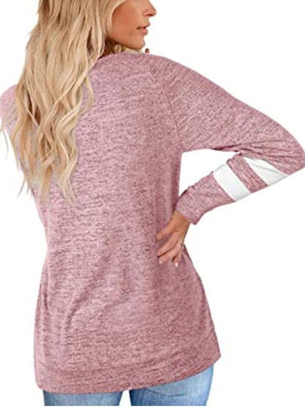 Women Splicing Crew-neck Sweatshirt - INS | Online Fashion Free Shipping Clothing, Dresses, Tops, Shoes