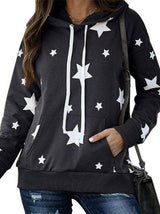 Women Star Printed Loose Hooded - INS | Online Fashion Free Shipping Clothing, Dresses, Tops, Shoes