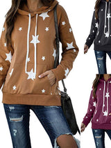 Women Star Printed Loose Hooded - INS | Online Fashion Free Shipping Clothing, Dresses, Tops, Shoes