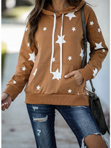 Women Star Printed Loose Hooded - INS | Online Fashion Free Shipping Clothing, Dresses, Tops, Shoes