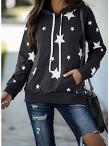 Women Star Printed Loose Hooded - INS | Online Fashion Free Shipping Clothing, Dresses, Tops, Shoes