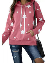 Women Star Printed Loose Hooded - INS | Online Fashion Free Shipping Clothing, Dresses, Tops, Shoes