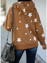 Women Star Printed Loose Hooded - INS | Online Fashion Free Shipping Clothing, Dresses, Tops, Shoes