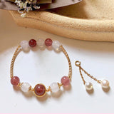 Women Strawberry Quartz Moonstone Bracelets - INS | Online Fashion Free Shipping Clothing, Dresses, Tops, Shoes