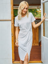 Women Stripe Slit dress - INS | Online Fashion Free Shipping Clothing, Dresses, Tops, Shoes