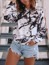 Women Tie-Dye Print Long Sleeve Relaxed T-shirt - T-shirts - INS | Online Fashion Free Shipping Clothing, Dresses, Tops, Shoes - 12/05/2021 - 120521 - Color_Khaki