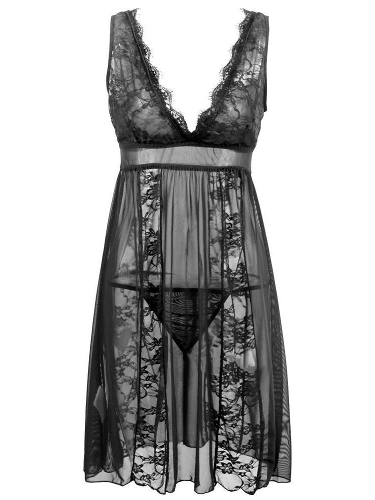 Women Transparent Lace Sling Nightdress - INS | Online Fashion Free Shipping Clothing, Dresses, Tops, Shoes