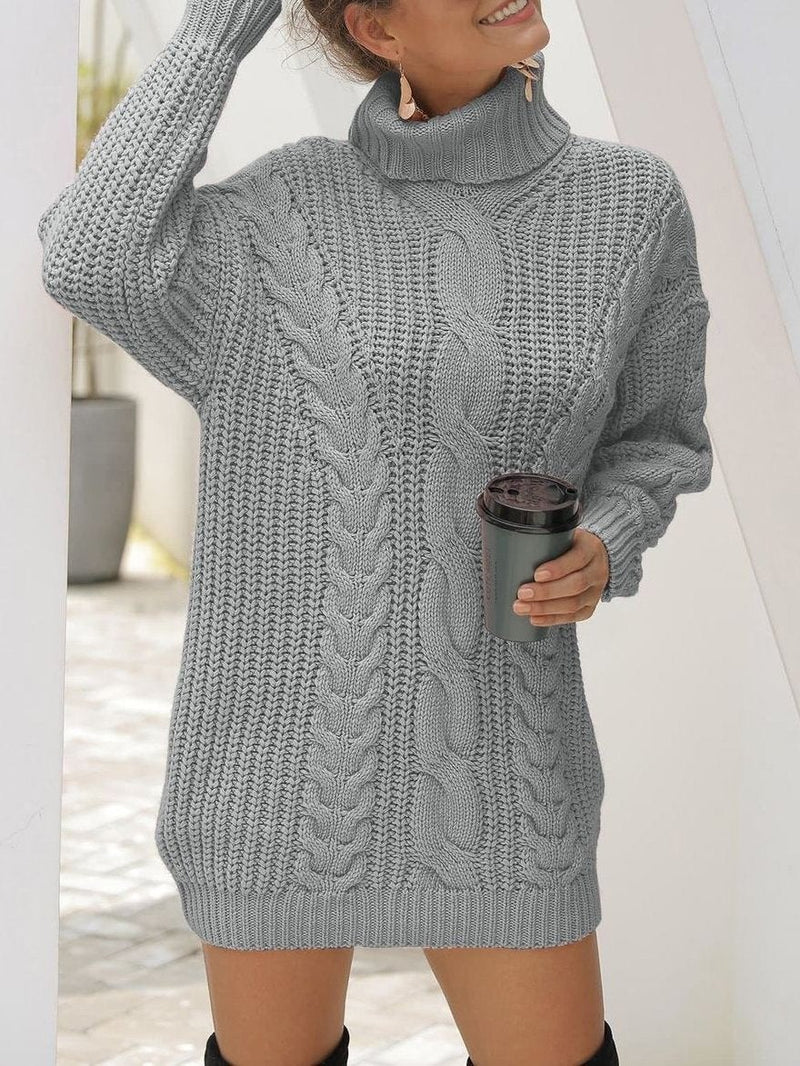 Women Turtleneck Twist Knit Sweater - Sweaters - INS | Online Fashion Free Shipping Clothing, Dresses, Tops, Shoes - Sweaters - -