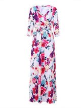 Women V-neck Print Maxi Dress - INS | Online Fashion Free Shipping Clothing, Dresses, Tops, Shoes