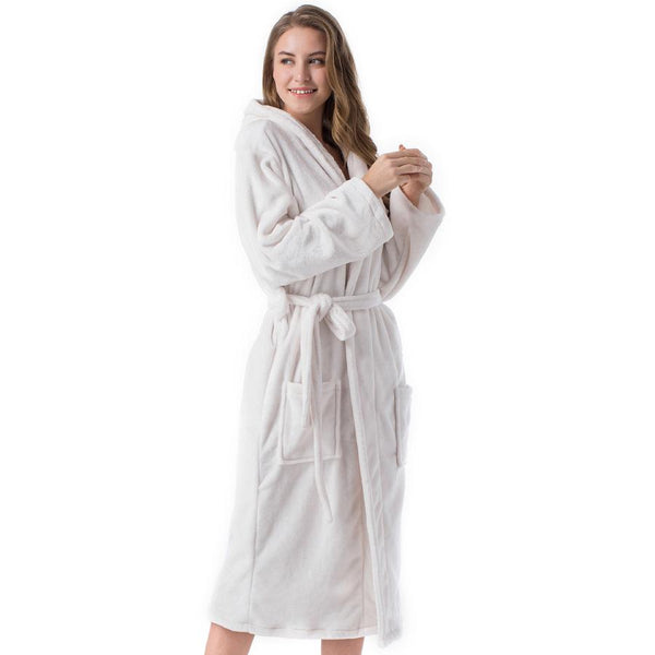 Women's Ankle Length Hooded Low Twist Soft Turkish Cotton Bathrobe - Robes - INS | Online Fashion Free Shipping Clothing, Dresses, Tops, Shoes - 03/03/2021 - 2XL - Black