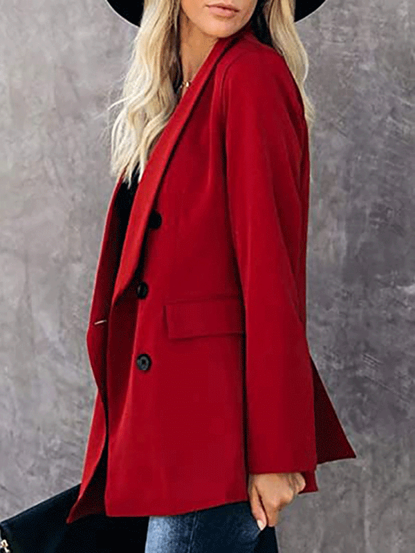 Women's Blazers Buttoned Open Lapel Temperament Blazer - Blazers - INS | Online Fashion Free Shipping Clothing, Dresses, Tops, Shoes - 21/10/2021 - 30-40 - BLA2110211153