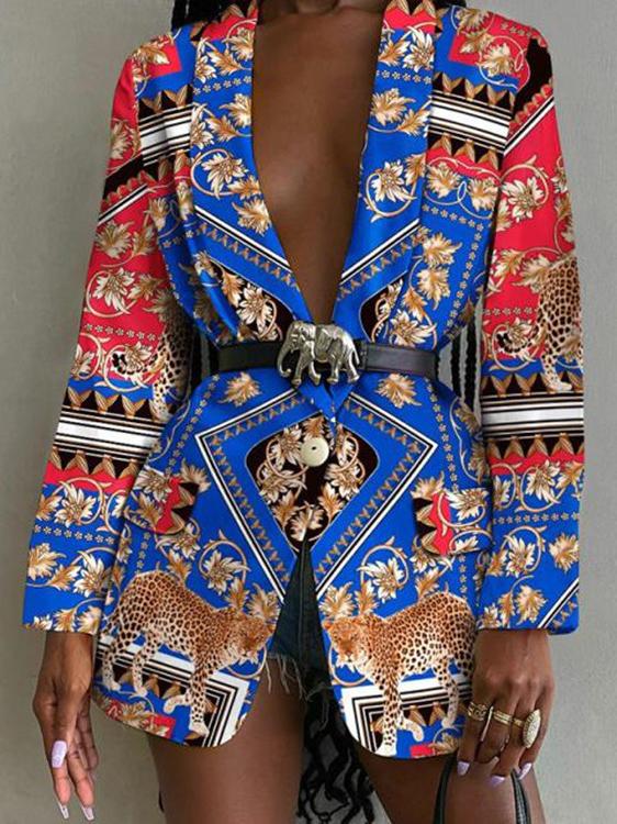 Women's Blazers Fashion Long Sleeve Lapel Printed Blazer - Blazers - INS | Online Fashion Free Shipping Clothing, Dresses, Tops, Shoes - 30/09/2021 - BLA2109301145 - Blazers