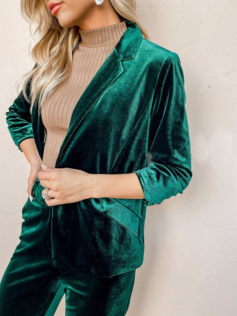 Women's Blazers Lapel Velvet OL Slim Long Sleeve Blazer - Blazers - Instastyled | Online Fashion Free Shipping Clothing, Dresses, Tops, Shoes - 22/12/2021 - 40-50 - Blazers