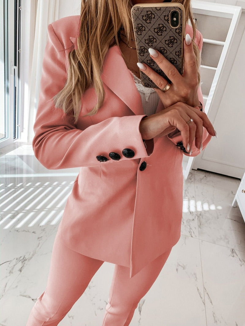Women's Blazers Long Sleeve Solid Button Casual Blazer - Blazers - INS | Online Fashion Free Shipping Clothing, Dresses, Tops, Shoes - 12/08/2021 - 20-30 - BLA2108131117