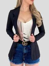 Women's Blazers Long Sleeve Solid Slim Blazers - Blazers - INS | Online Fashion Free Shipping Clothing, Dresses, Tops, Shoes - 11/08/2021 - 20-30 - BLA2108121116