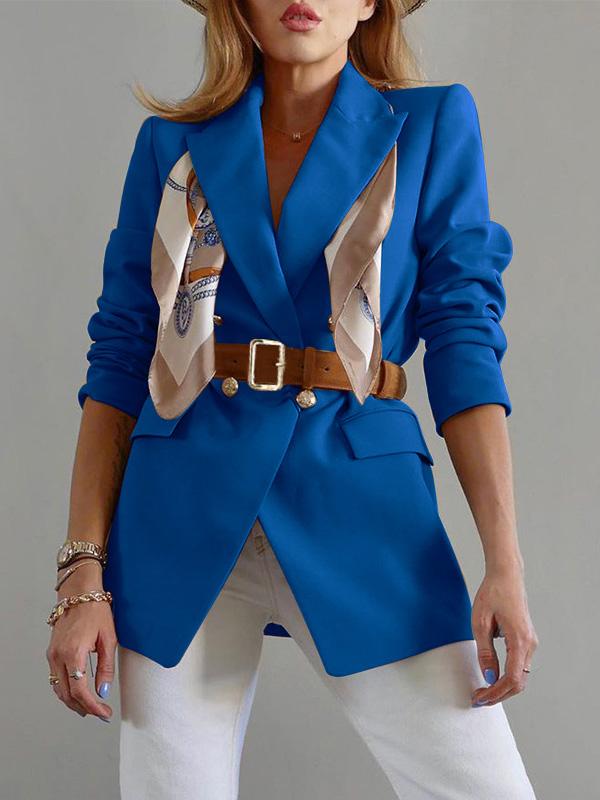 Women's Blazers Slim-Fit Lapel Button Belt Pocket Blazer - Blazers - INS | Online Fashion Free Shipping Clothing, Dresses, Tops, Shoes - 24/09/2021 - 30-40 - BLA2109241135