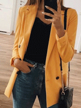 Women's Blazers Solid Pocket Lapel Mid-Length Blazer - Blazers - INS | Online Fashion Free Shipping Clothing, Dresses, Tops, Shoes - 20-30 - 23/10/2021 - BLA2110231157