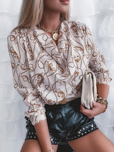 Women's Blouses Chain Print Long Sleeve Bottoming Blouses - Blouses - INS | Online Fashion Free Shipping Clothing, Dresses, Tops, Shoes - 17/09/2021 - 20-30 - BLO2109181335
