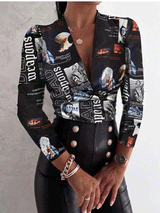 Women's Blouses Deep V-Neck Leopard Print Long Sleeve Blouse - Blouses - INS | Online Fashion Free Shipping Clothing, Dresses, Tops, Shoes - 05/11/2021 - 20-30 - BLO2111051411