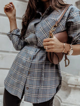 Women's Blouses Fashion Plaid Button Long Sleeve Long Blouses - Blouses - INS | Online Fashion Free Shipping Clothing, Dresses, Tops, Shoes - 20-30 - 24/08/2021 - BLO2108251318