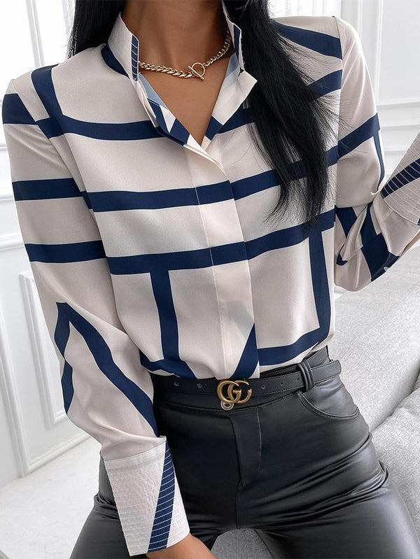 Women's Blouses Fashion Print Stand Collar Long Sleeve Blouse - Blouses - Instastyled | Online Fashion Free Shipping Clothing, Dresses, Tops, Shoes - 13/12/2021 - 20-30 - BLO2112131482