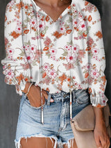 Women's Blouses Flower Print V-Neck Long Sleeve Blouse - Blouses - INS | Online Fashion Free Shipping Clothing, Dresses, Tops, Shoes - 20-30 - 26/09/2021 - BLO2109261352