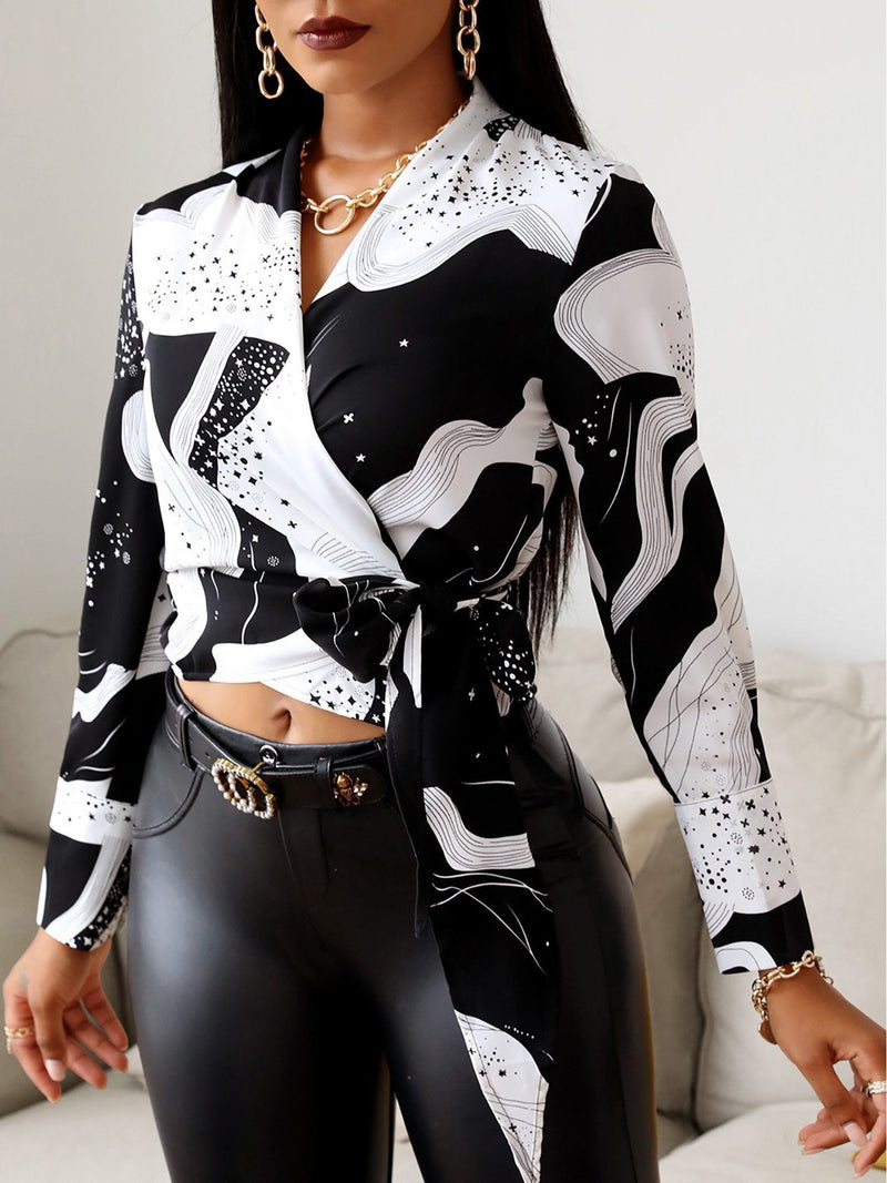 Women's Blouses Temperament Long Sleeve Star Tie Blouses - Blouses - INS | Online Fashion Free Shipping Clothing, Dresses, Tops, Shoes - 11/10/2021 - BLO2110111368 - Blouses