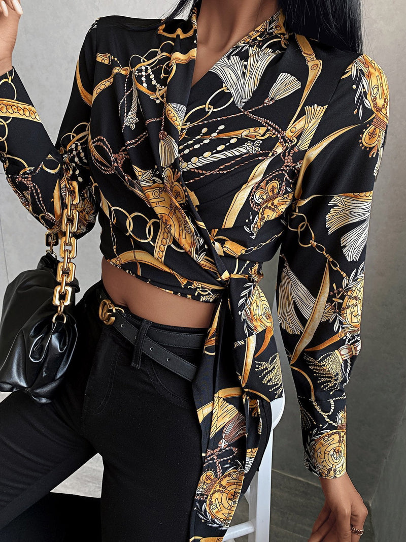 Women's Blouses Temperament Long Sleeve Star Tie Blouses - Blouses - INS | Online Fashion Free Shipping Clothing, Dresses, Tops, Shoes - 11/10/2021 - BLO2110111368 - Blouses