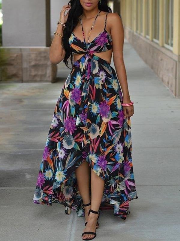 Women's Bohemian Print Sling Chiffon Dress - Dresses - INS | Online Fashion Free Shipping Clothing, Dresses, Tops, Shoes - 18/03/2021 - 2XL - 3XL