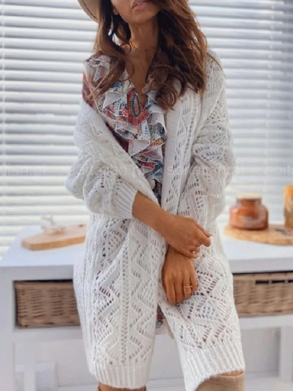 Women's Cardigan Fashion Hollow Knitted Sweater Cardigan - Cardigans & Sweaters - INS | Online Fashion Free Shipping Clothing, Dresses, Tops, Shoes - 29/09/2021 - 40-50 - CAR2109291139