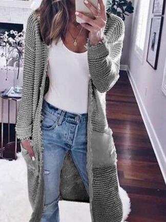 Women's Cardigans Casual Pocket Long Sleeve Knitted Cardigan - Cardigans & Sweaters - INS | Online Fashion Free Shipping Clothing, Dresses, Tops, Shoes - 20-30 - 26/10/2021 - CAR2110261168