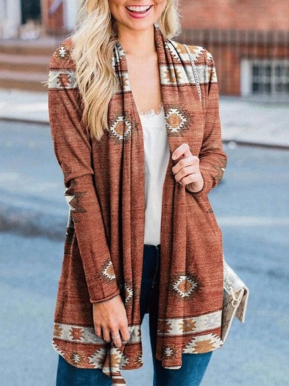 Women's Cardigans Casual Printed Long Sleeve Cardigan - Cardigans & Sweaters - INS | Online Fashion Free Shipping Clothing, Dresses, Tops, Shoes - 20-30 - 28/09/2021 - CAR2109281136