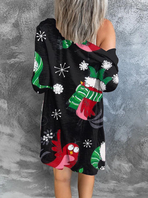 Women's Cardigans Christmas Print Button Long Sleeve Cardigan - Cardigans & Sweaters - INS | Online Fashion Free Shipping Clothing, Dresses, Tops, Shoes - 05/11/2021 - 20-30 - CAR2111051184