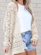 Women's Cardigans Crochet Loose Long Sleeve Knitted Sweater Cardigan - Cardigans & Sweaters - INS | Online Fashion Free Shipping Clothing, Dresses, Tops, Shoes - 09/08/2021 - 30-40 - Cardigans & Sweaters