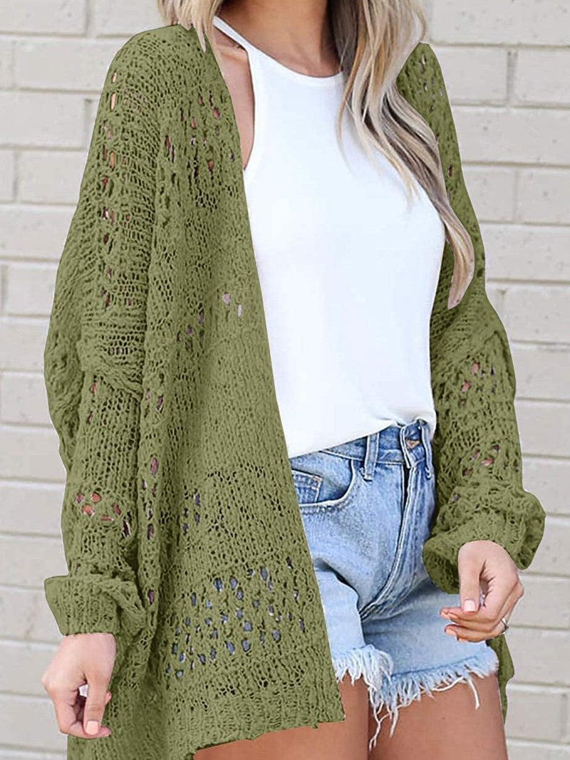 Women's Cardigans Crochet Loose Long Sleeve Knitted Sweater Cardigan - Cardigans & Sweaters - INS | Online Fashion Free Shipping Clothing, Dresses, Tops, Shoes - 09/08/2021 - 30-40 - Cardigans & Sweaters