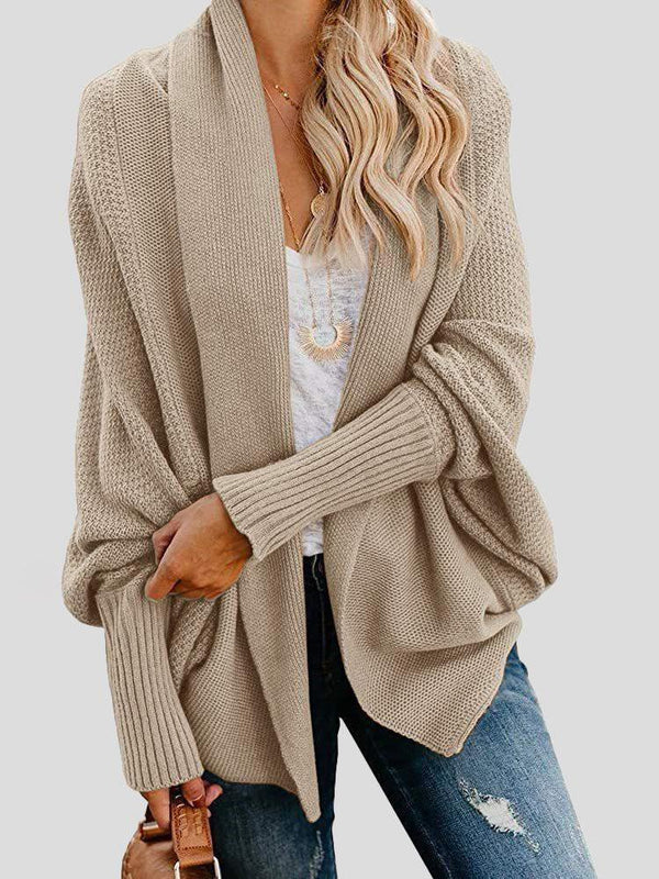 Women's Cardigans Fashion Solid Bat Sleeve Sweater Cardigan - Cardigans & Sweaters - INS | Online Fashion Free Shipping Clothing, Dresses, Tops, Shoes - 13/10/2021 - 30-40 - CAR2110131148