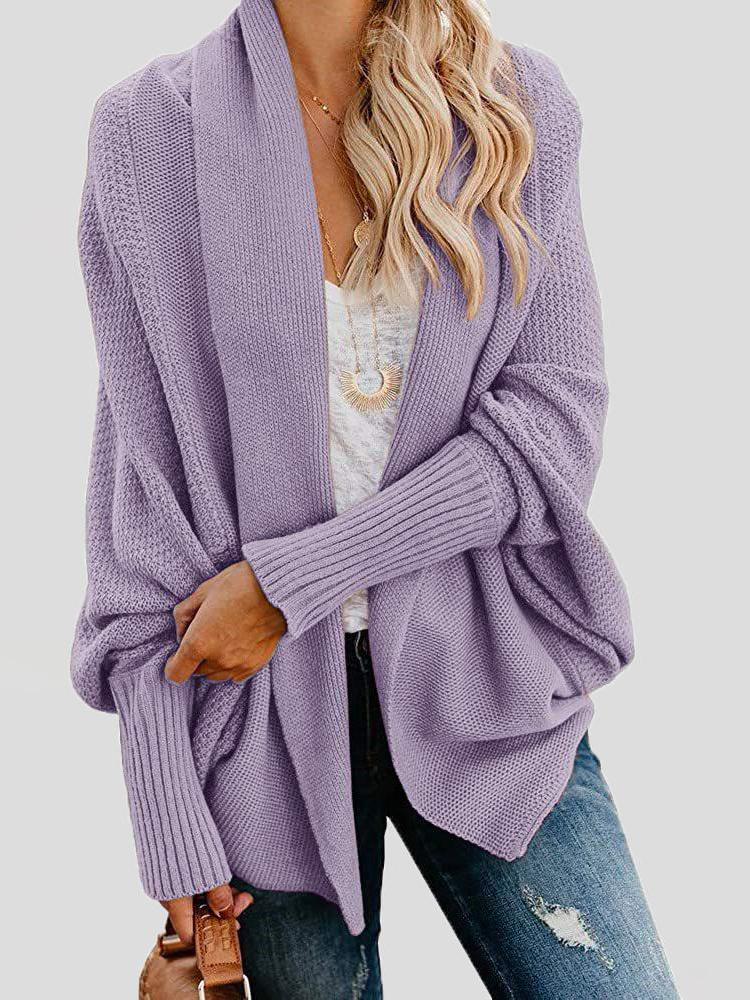 Women's Cardigans Fashion Solid Bat Sleeve Sweater Cardigan - Cardigans & Sweaters - INS | Online Fashion Free Shipping Clothing, Dresses, Tops, Shoes - 13/10/2021 - 30-40 - CAR2110131148