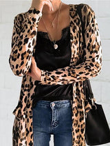 Women's Cardigans Leopard Print Pocket Long Sleeve Mid-Length Cardigan - Cardigans & Sweaters - INS | Online Fashion Free Shipping Clothing, Dresses, Tops, Shoes - 15/11/2021 - CAR2111151188 - Cardigans & Sweaters