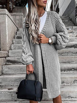 Women's Cardigans Loose Long Sleeve Knitted Sweater Cardigan - Cardigans & Sweaters - INS | Online Fashion Free Shipping Clothing, Dresses, Tops, Shoes - 22/09/2021 - CAR2109221131 - color-beige