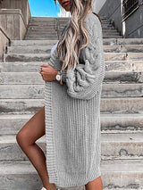 Women's Cardigans Loose Long Sleeve Knitted Sweater Cardigan - Cardigans & Sweaters - INS | Online Fashion Free Shipping Clothing, Dresses, Tops, Shoes - 22/09/2021 - CAR2109221131 - color-beige