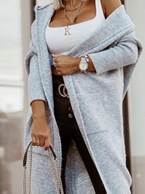Women's Cardigans Pocket Hooded Letter Knit Cardigan - Cardigans - INS | Online Fashion Free Shipping Clothing, Dresses, Tops, Shoes - 26/08/2021 - Cardigans - Cardigans & Sweaters