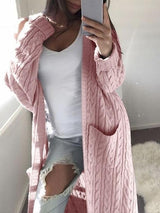 Women's Cardigans Pocket Twist Long Sweater Cardigan - Cardigans & Sweaters - INS | Online Fashion Free Shipping Clothing, Dresses, Tops, Shoes - 22/10/2021 - 30-40 - Cardigans & Sweaters