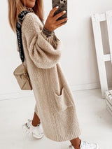 Women's Cardigans Pockets Long Sleeves Long Knitted Cardigan - Cardigans & Sweaters - INS | Online Fashion Free Shipping Clothing, Dresses, Tops, Shoes - 09/09/2021 - 30-40 - CAR2109091125