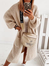 Women's Cardigans Pockets Long Sleeves Long Knitted Cardigan - Cardigans & Sweaters - INS | Online Fashion Free Shipping Clothing, Dresses, Tops, Shoes - 09/09/2021 - 30-40 - CAR2109091125