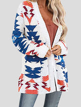 Women's Cardigans Printed Pocket Casual Long Sleeve Knitted Cardigan - Cardigans & Sweaters - INS | Online Fashion Free Shipping Clothing, Dresses, Tops, Shoes - 18/08/2021 - 30-40 - CAR2108191118