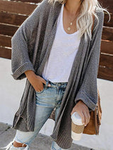 Women's Cardigans Slit Roll Sleeves Long Sweater Cardigan - Cardigans & Sweaters - INS | Online Fashion Free Shipping Clothing, Dresses, Tops, Shoes - 03/11/2021 - 30-40 - CAR2111031179